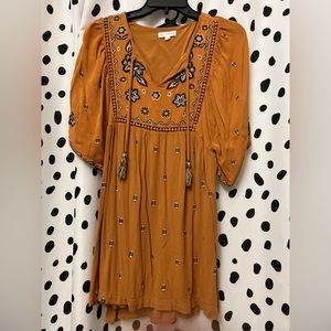 Orange Lightweight Summer Dress with Slip Dress